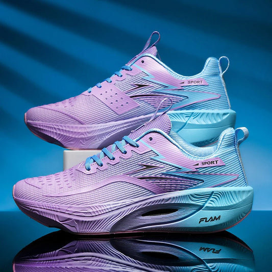 Marathon Men Sports Running Shoes Carbon Board Air Cushion Breathable Lightweight