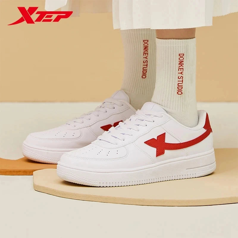 Xtep Women Men Skateboarding Shoes Non-Slip Casual White Couple Skate Sneakers Male Female Luxury Brand Shoes 881219319851
