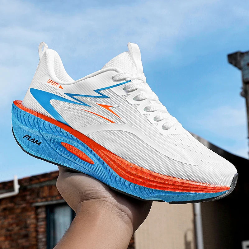 Marathon Men Sports Running Shoes Carbon Board Air Cushion Breathable Lightweight