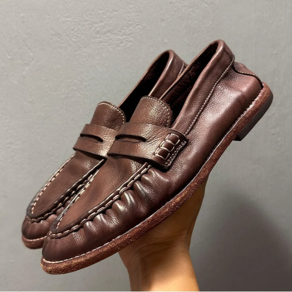 High-end leather shoes with suede uppers - men's streetwear leather boat shoes