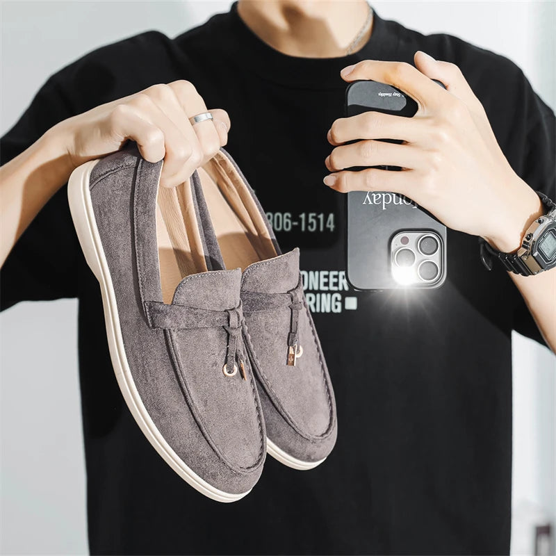 Men's Casual Shoes Leather Loafers Classic British Style Men Shoes Lightweight Soft