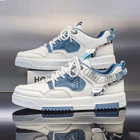 Men's shoes - summer new breathable white shoes men's trendy and versatile thick soled