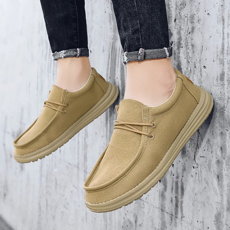 Men Canvas Shoes - New Boat Shoes Outdoor Slip on Loafer Fashion Casual