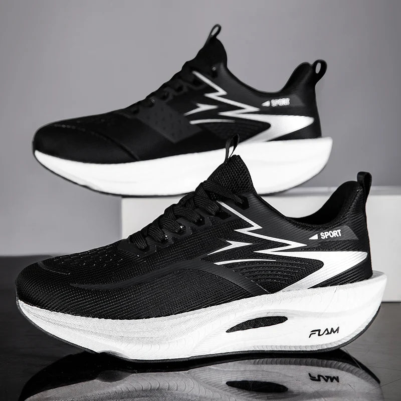 Marathon Men Sports Running Shoes Carbon Board Air Cushion Breathable Lightweight