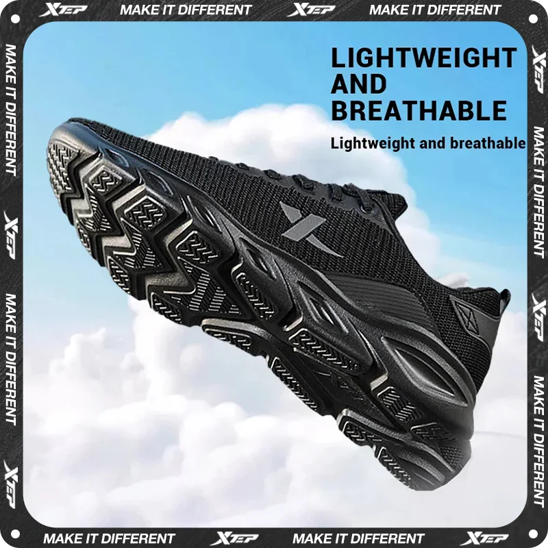 Xtep Running Shoes For Men 2026Spring Sweat-Absorbing Sports Shoes Wear-Resistant Stability Sporty Sports Sneakers 880119115131