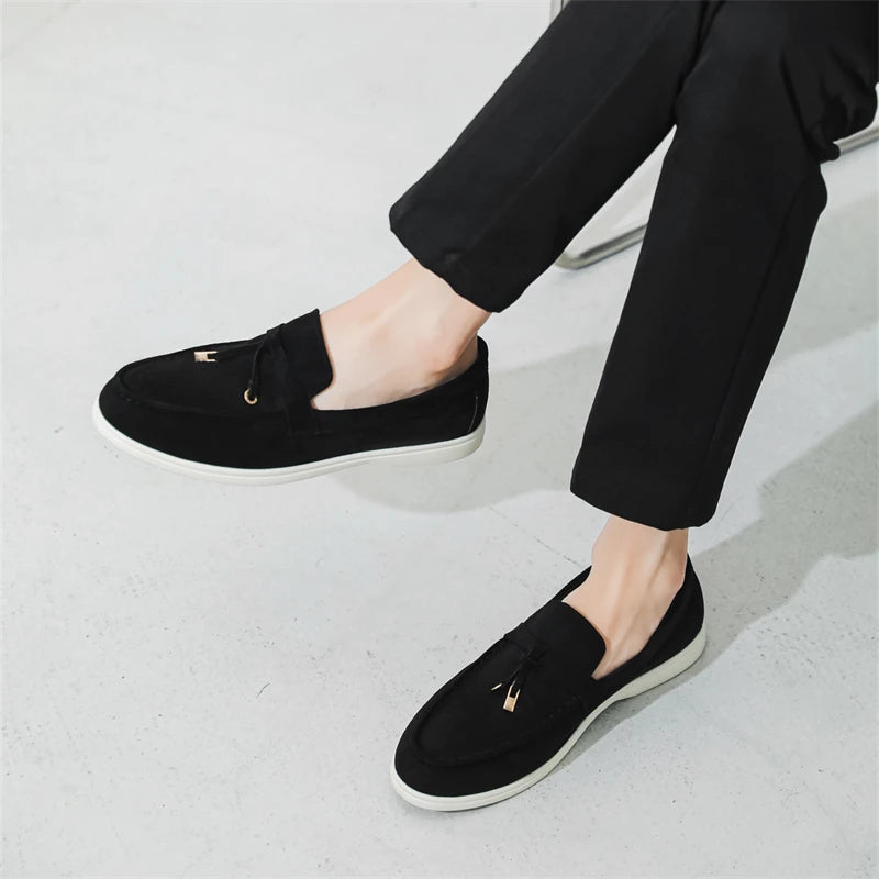 Men's Casual Shoes Leather Loafers Classic British Style Men Shoes Lightweight Soft