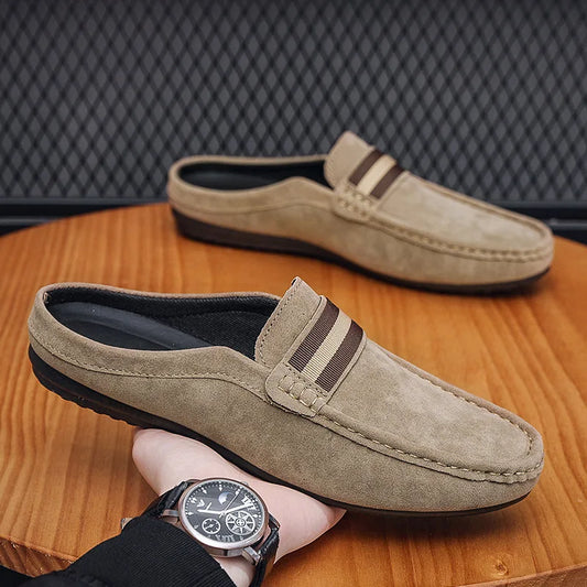 Men's Mules Lightweight Suede Casual Shoes New Men Lazy Leisure Breathable