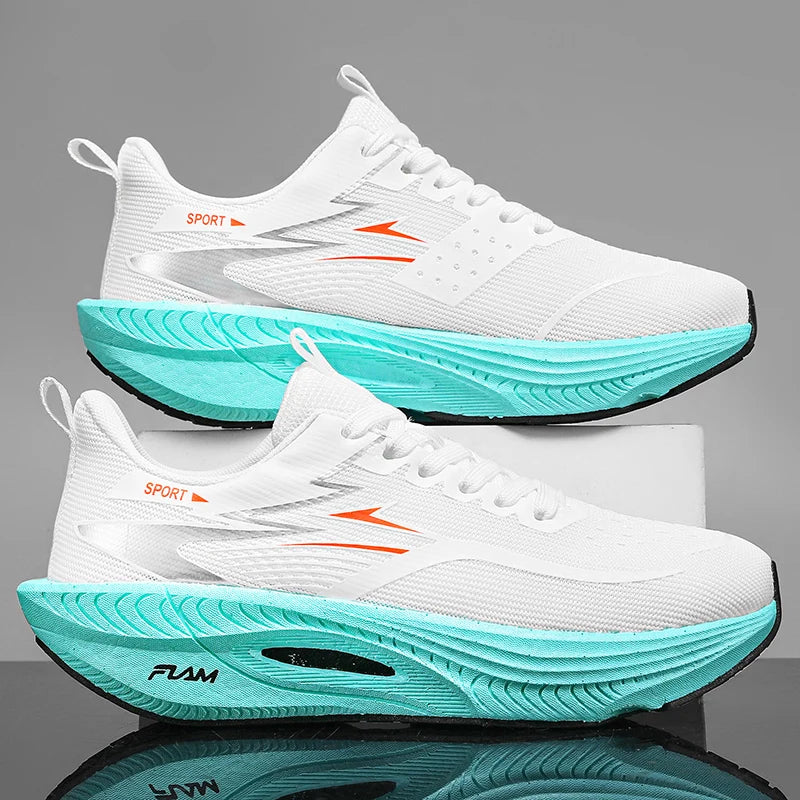 Marathon Men Sports Running Shoes Carbon Board Air Cushion Breathable Lightweight