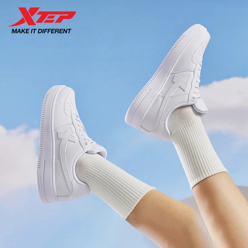 Xtep Women Men Skateboarding Shoes Non-Slip Casual White Couple Skate Sneakers Male Female Luxury Brand Shoes 881219319851