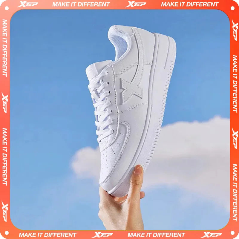 Xtep Women Men Skateboarding Shoes Non-Slip Casual White Couple Skate Sneakers Male Female Luxury Brand Shoes 881219319851