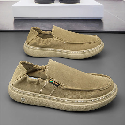 Men's Slip on Loafers - Flat Sneakers Soft Canvas Casual Shoes