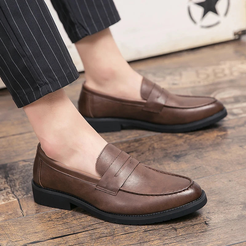 High Quality Casual Business Shoes Men Leather Loafers Classic Men's Dress Shoes