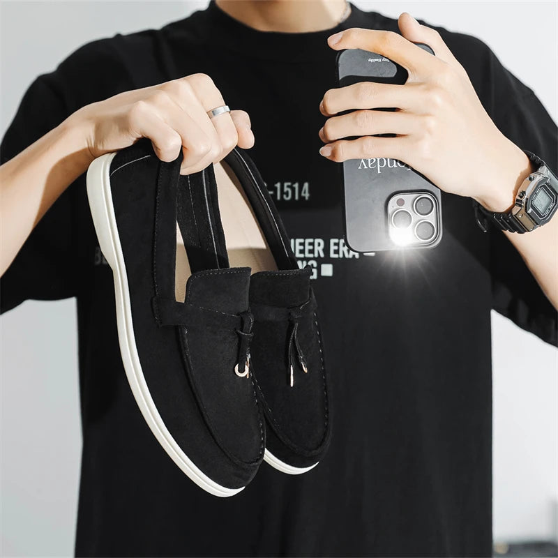 Men's Casual Shoes Leather Loafers Classic British Style Men Shoes Lightweight Soft