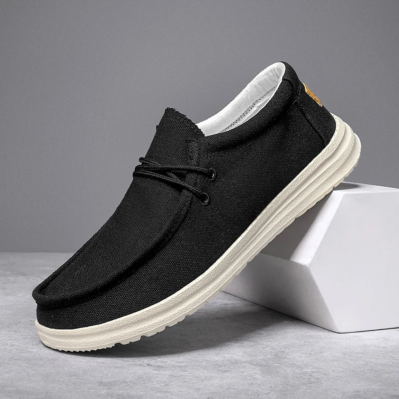 Men Canvas Shoes - New Boat Shoes Outdoor Slip on Loafer Fashion Casual