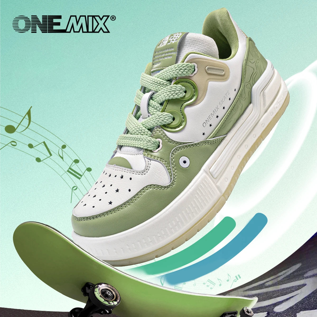 ONEMIX Board Shoes Men Breathable Shock-absorbing Bread Shoes