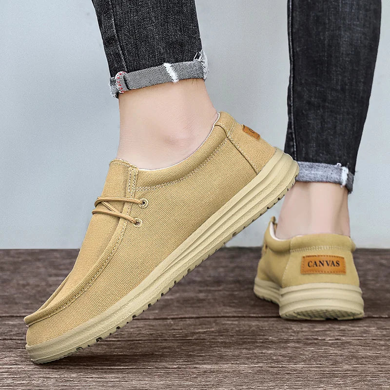 Men Canvas Shoes - New Boat Shoes Outdoor Slip on Loafer Fashion Casual