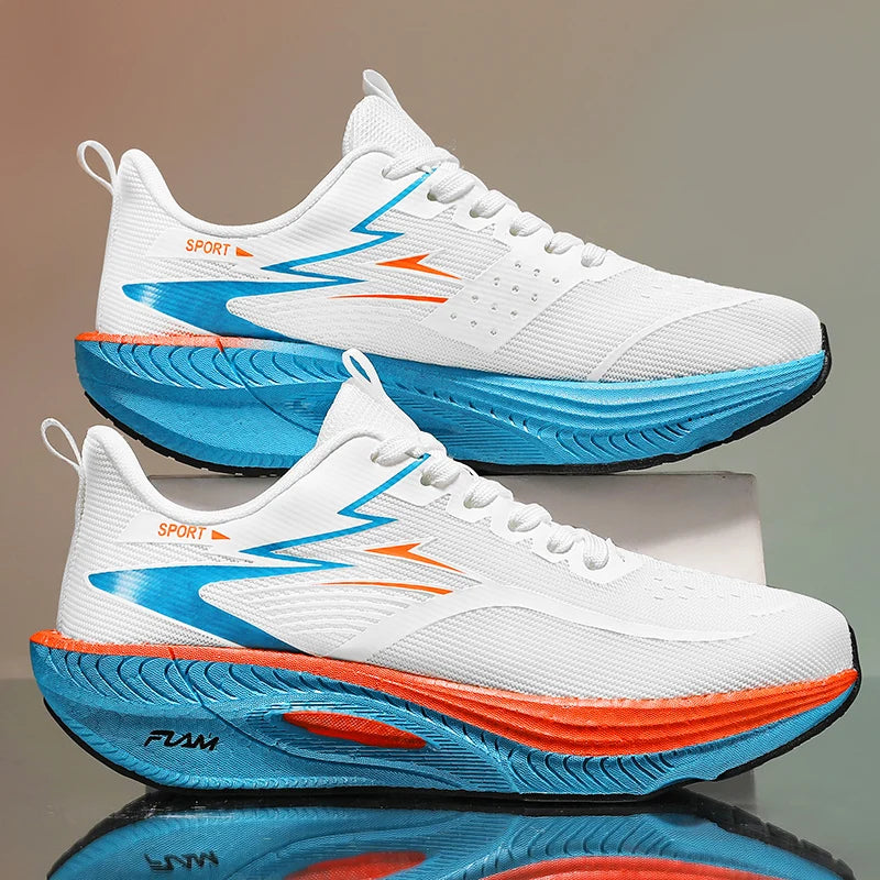 Marathon Men Sports Running Shoes Carbon Board Air Cushion Breathable Lightweight