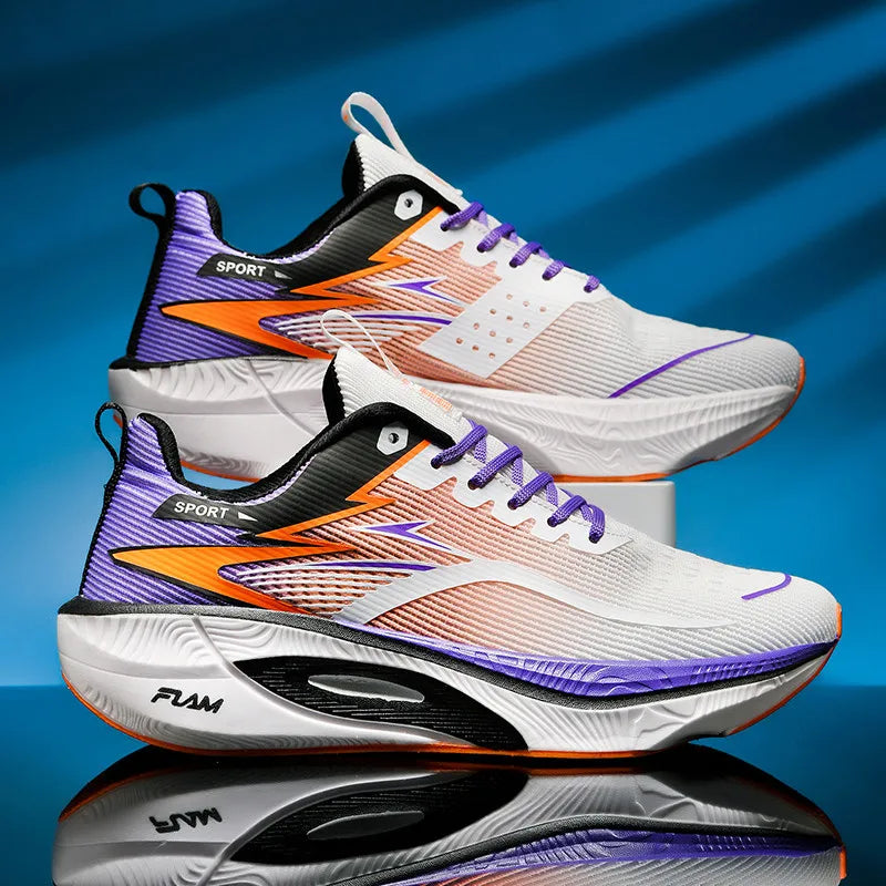 Marathon Men Sports Running Shoes Carbon Board Air Cushion Breathable Lightweight