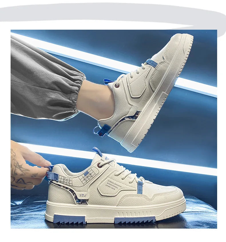 Men Casual Sneakers PU Leather Quality Breathable Comfortable Outdoor Footwear
