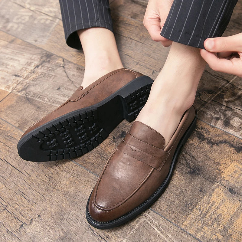 High Quality Casual Business Shoes Men Leather Loafers Classic Men's Dress Shoes