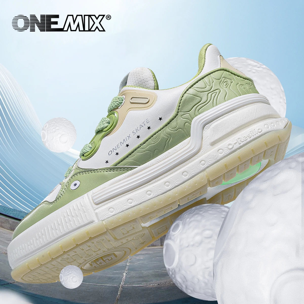 ONEMIX Board Shoes Men Breathable Shock-absorbing Bread Shoes