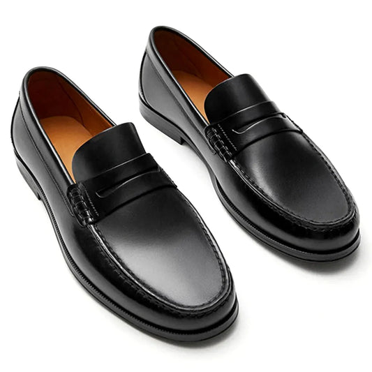 Vintage Top Layer Genuine Leather Slip on Loafers Breathable